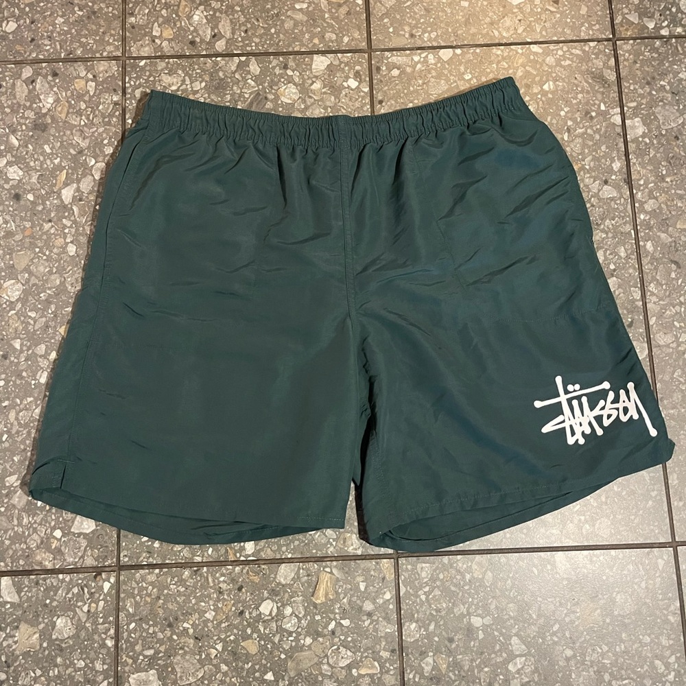 Stussy Big Basic Water Shorts Emerald Green Large NWOT
